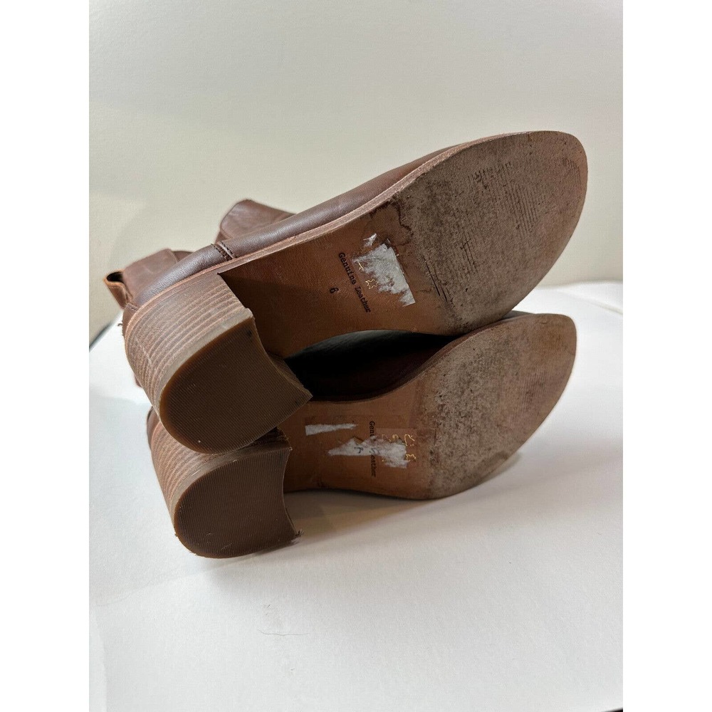 Madewell Frankie Chelsea Ankle Bootie Block Heel Boot Brown Leather F5078 Size 6 - Picture 7 of 7